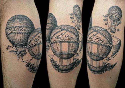 Grey Ink Large Balloon Tattoo