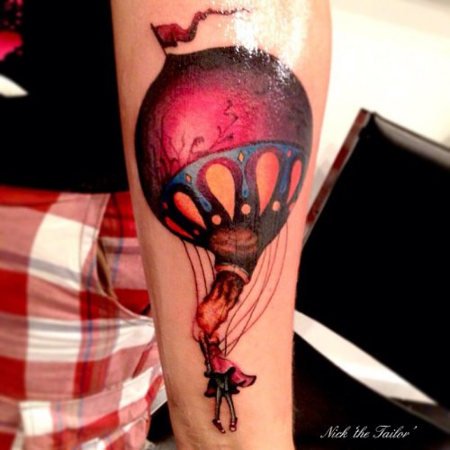 Balloon Tattoo On Sleeve