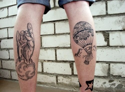 Back Legs Balloon Tattoos