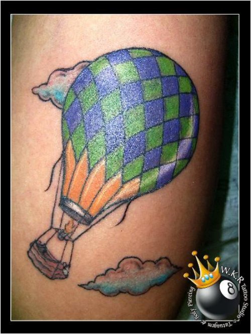 Colored Air Balloon Tattoo