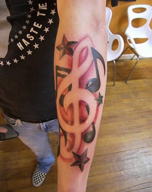 Band Music Tattoo On Arm