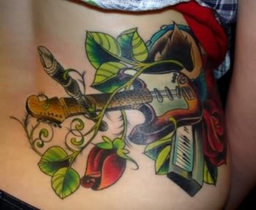 Coloured Guitar Tattoo