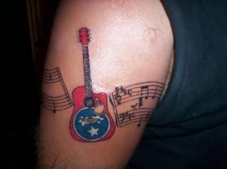 Guitar Arm Band Tattoo