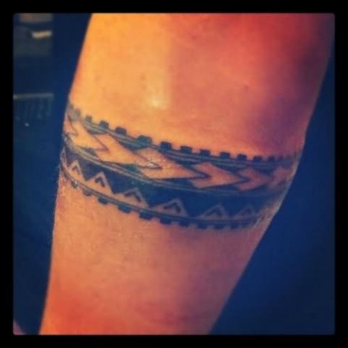 Polynesian Armband Tattoo On Sleeve