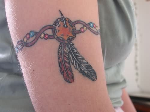 Indian Feathers Band Tattoo