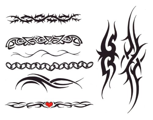 Black Tribal Band Tattoos Design