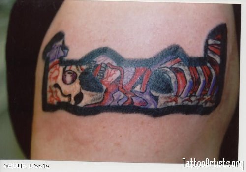 Color Ink Bicep Band Tattoo