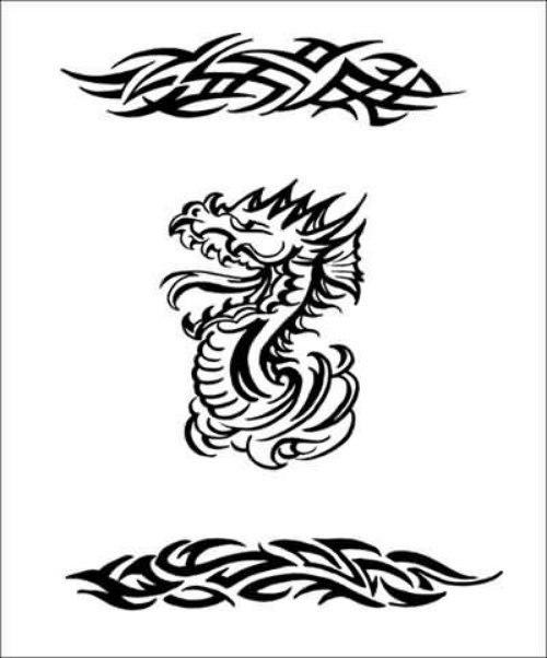 Dragon And Tribal Armband Tattoo Design