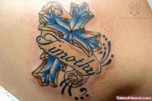 Blue Cross And Banner Tattoo