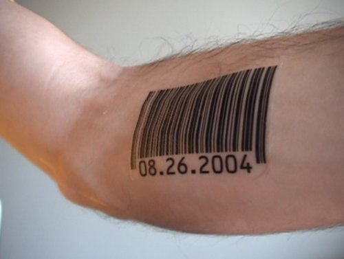 Barcode Tattoo On Inner Bicep