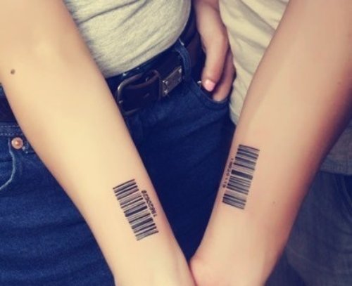 Both Arms Barcode Tattoos