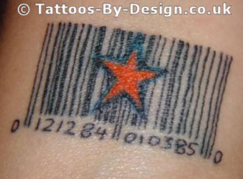 Star And Barcode Tattoo