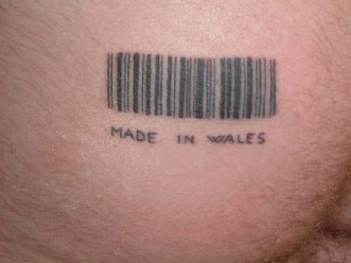 Made In Wales Barcode Tattoo