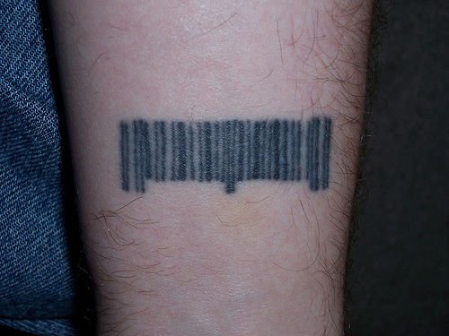 Black Ink Barcode Tattoo