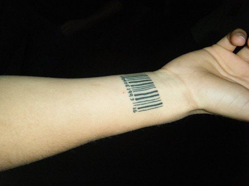Left Wrist Barcode Tattoo
