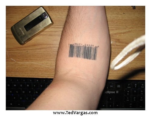 Barcode Tattoo On Left Forearm