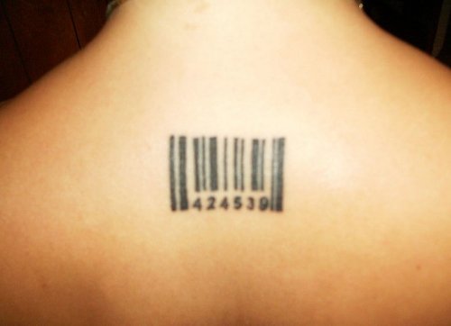 Back Body Barcode Tattoo