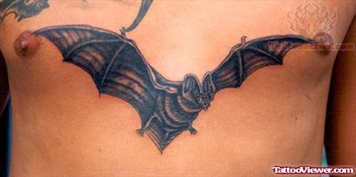 Large Bat Tattoo On Chest