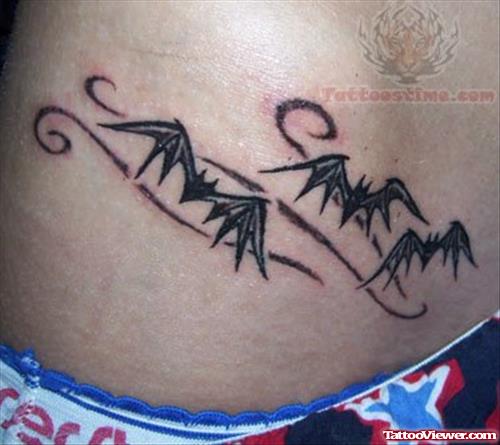 Bat Tattoos On Hip