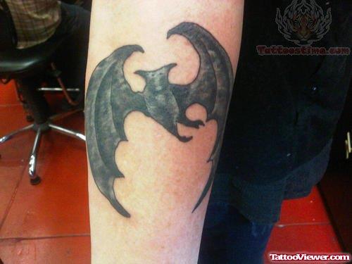 Black Bat Tattoo On Arm