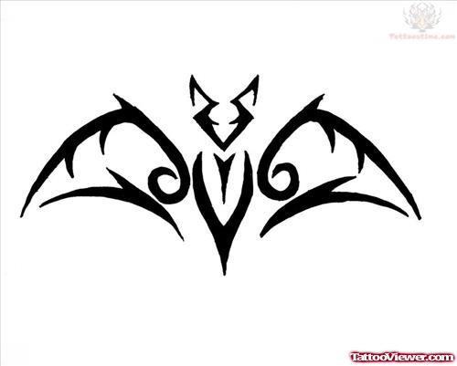 Tribal Bat Tattoo Pattern