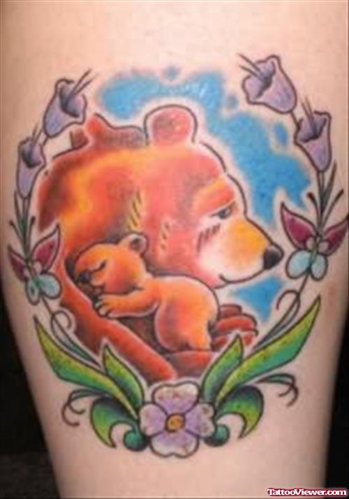 Bear Colourful Tattoo