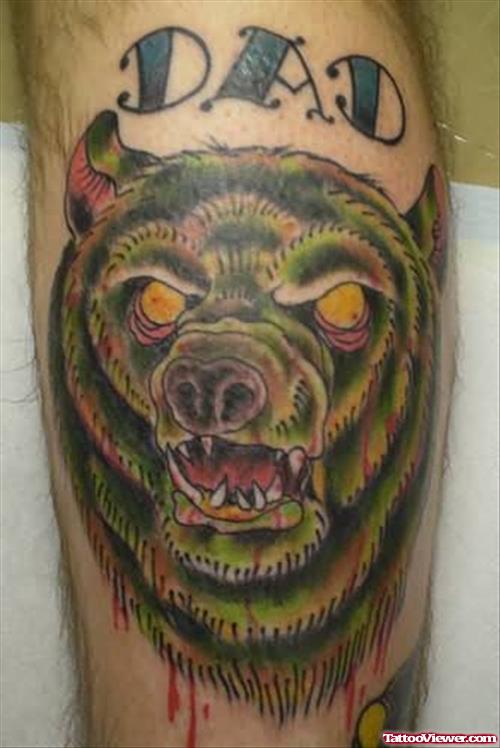 Scary Bear Tattoo