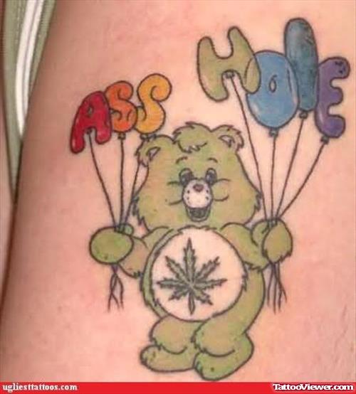 Bear With Ballons Tattoo