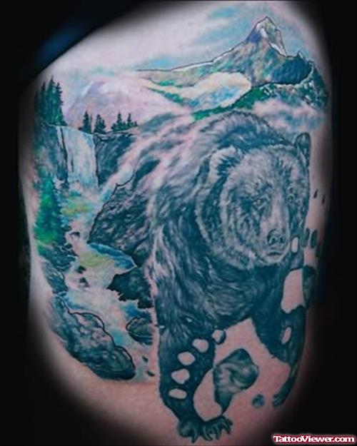 Bear In Forest Tattoo