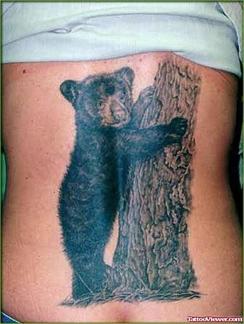 Bear Cub Tattoo On Back