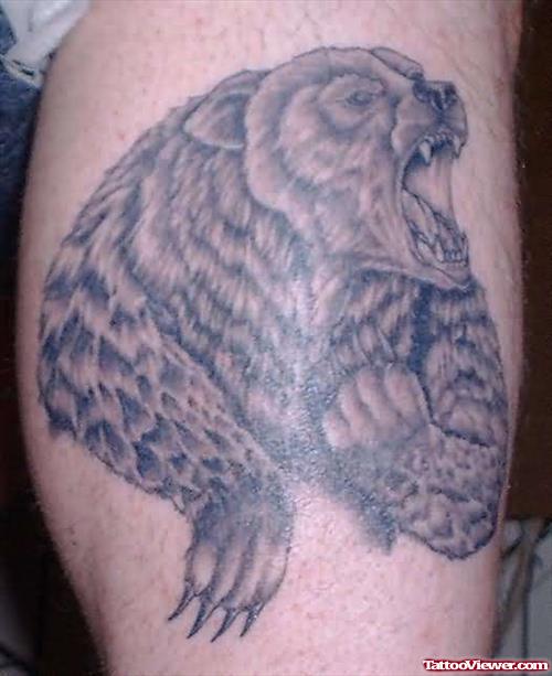 Roaring Bear Tattoo On Bicep