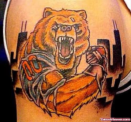 Macro Angry Bear Tattoo