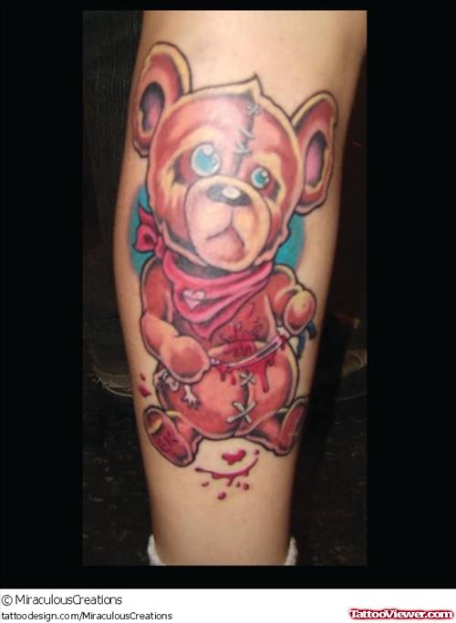 Bear Sad Picture Tattoo