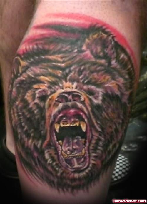Bear Angry Face Tattoo
