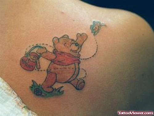 Winnie The Pooh Tattoo On Back
