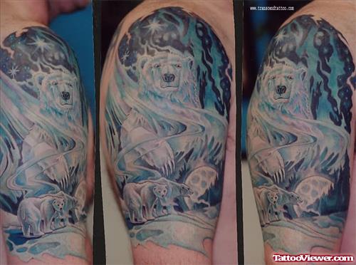 Polar Bears Tattoos On Shoulder