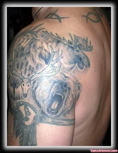 Bear Tattoos On Shoulder