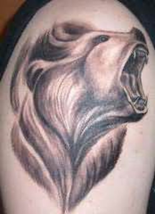 Angry Face Bear Tattoo