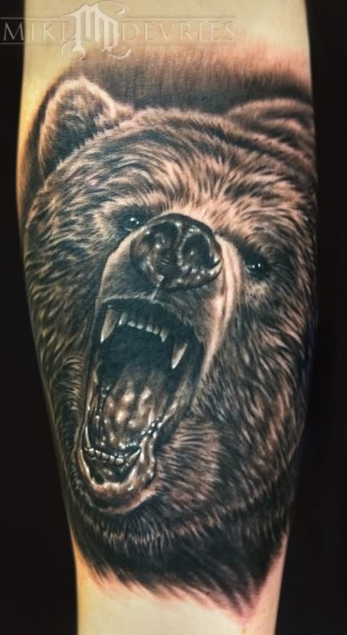 Grizzly Bear Face Tattoo