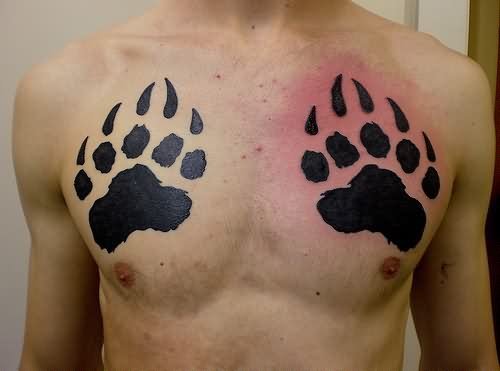 Bear Claws Tattoos On Chest