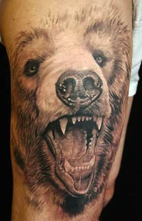 Bear Open Mouth Tattoo