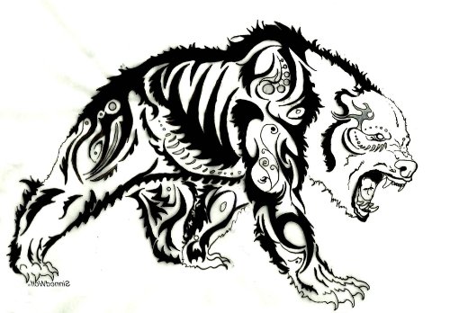 Roaring Tribal Bear Tattoo Design