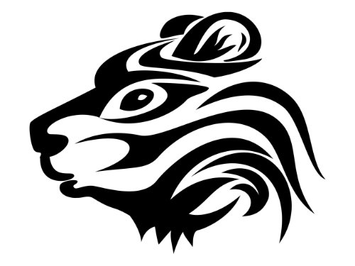 Black Tribal Bear Face Tattoo Design