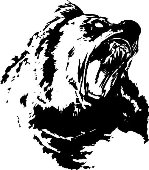 Wild Angry Bear Face Tattoo Design