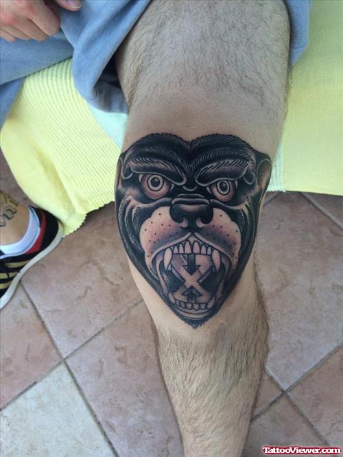 Bear with fangs tattoo