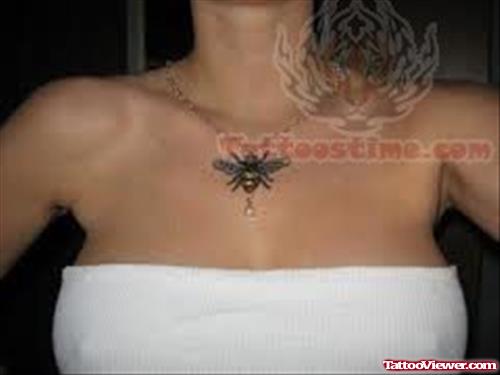 Bee Tattoo On Chest