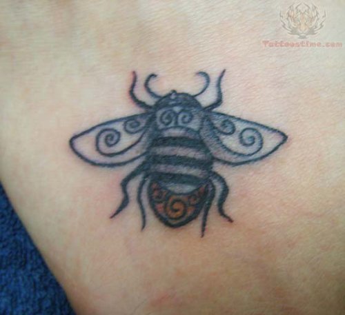 Stylish Bee Tattoo