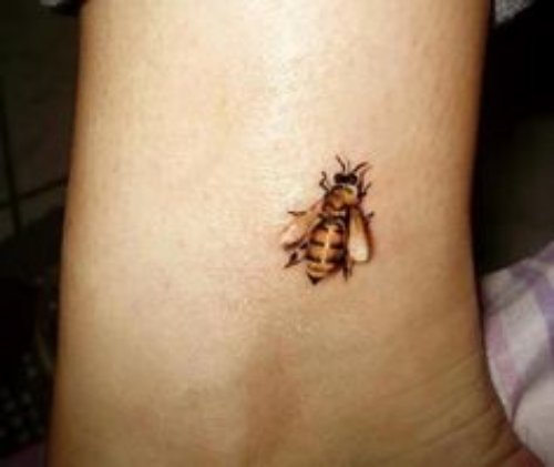 Ankle Bee Tattoo
