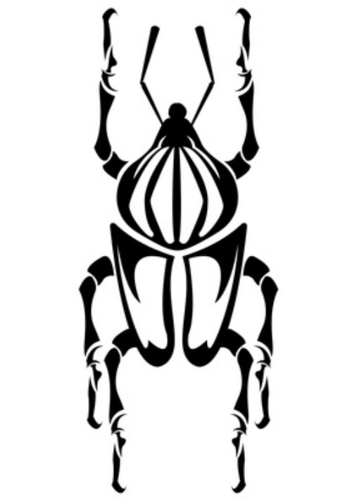 Scarab Black Beetle Tattoo Design