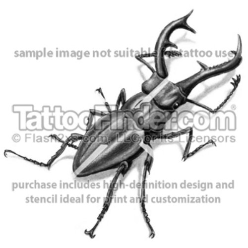 Large Beetle Tattoo Design